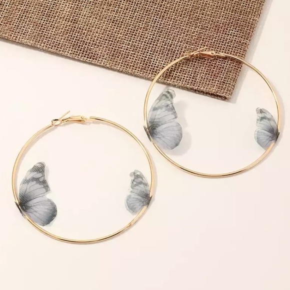 “Metamorphosis” Butterfly Pretty Hoop Earrings - Picture 5 of 8